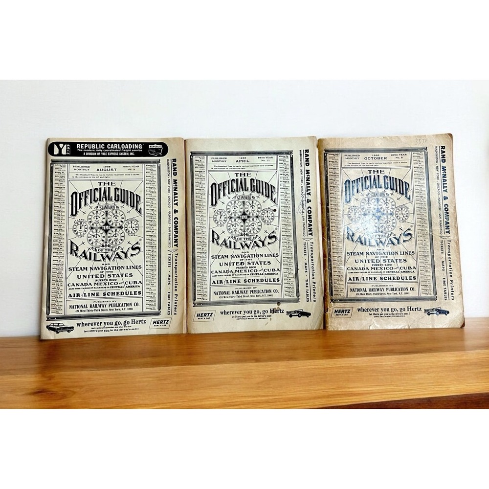 3 Official Guide of the Railways May 1965-66 US Canada Mexico RR Time Table